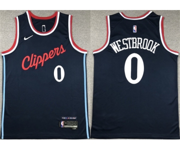 Men's Los Angeles Clippers #0 Russell Westbrook Navy Stitched Jersey