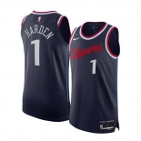 Men's Los Angeles Clippers #1 James Harden Navy 2024-25 Icon Edition Stitched Jersey