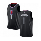 Men's Los Angeles Clippers #1 Jerome Robinson Authentic Black Basketball Jersey Statement Edition