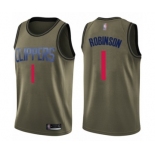 Men's Los Angeles Clippers #1 Jerome Robinson Swingman Green Salute to Service Basketball Jersey