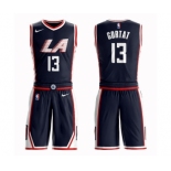 Men's Los Angeles Clippers #13 Marcin Gortat Authentic Navy Blue Basketball Suit Jersey - City Edition