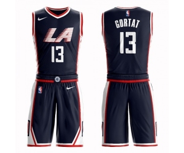 Men's Los Angeles Clippers #13 Marcin Gortat Authentic Navy Blue Basketball Suit Jersey - City Edition