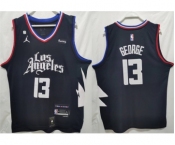 Men's Los Angeles Clippers #13 Paul George Black Stitched Jersey