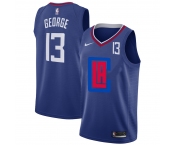 Men's Los Angeles Clippers  #13 Paul George Blue Nike City Edition Number Swingman Jersey