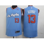 Men's Los Angeles Clippers #13 Paul George Light Blue Nike Swingman Jersey