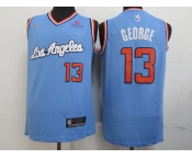 Men's Los Angeles Clippers #13 Paul George Light Blue Nike Swingman Jersey