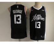 Men's Los Angeles Clippers #13 Paul George Swingman Black Basketball Jersey 2020-2021 City Edition