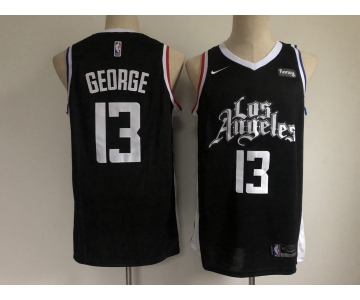 Men's Los Angeles Clippers #13 Paul George Swingman Black Basketball Jersey 2020-2021 City Edition