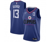 Men's Los Angeles Clippers #13 Paul George White Nike Number Swingman Jersey