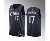 Men's Los Angeles Clippers #17 P.j. Tucker Navy 2023-24 City Edition Stitched Jersey