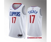 Men's Los Angeles Clippers #17 P.j. Tucker White Association Edition Stitched Jersey