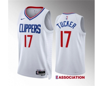 Men's Los Angeles Clippers #17 P.j. Tucker White Association Edition Stitched Jersey