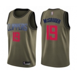 Men's Los Angeles Clippers #19 Rodney McGruder Swingman Green Salute to Service Basketball Jersey