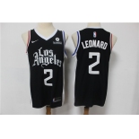 Men's Los Angeles Clippers #2 Kawhi Leonard Authentic Black Basketball Jersey - 2020-2021 City Edition