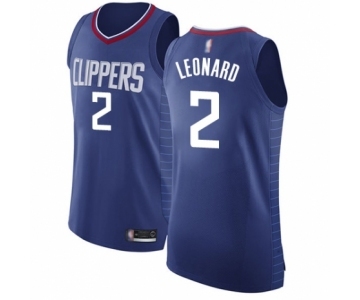 Men's Los Angeles Clippers #2 Kawhi Leonard Authentic Blue Basketball Jersey - Icon Edition