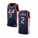 Men's Los Angeles Clippers #2 Kawhi Leonard Authentic Navy Blue Basketball Jersey - City Edition