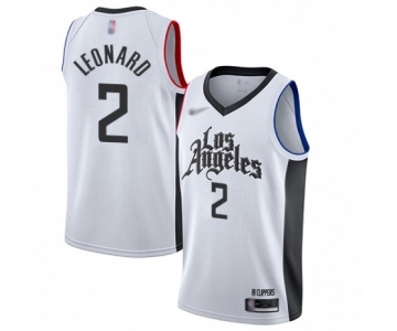 Men's Los Angeles Clippers #2 Kawhi Leonard Authentic White Basketball Jersey - 2019-20 City Edition