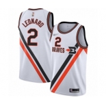 Men's Los Angeles Clippers #2 Kawhi Leonard Authentic White Hardwood Classics Finished Basketball Jersey