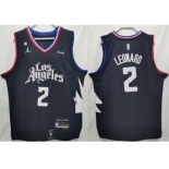 Men's Los Angeles Clippers #2 Kawhi Leonard Black Stitched Jersey