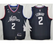 Men's Los Angeles Clippers #2 Kawhi Leonard Black Stitched Jersey