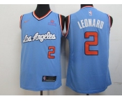 Men's Los Angeles Clippers #2 Kawhi Leonard Light Blue Nike Swingman Jersey