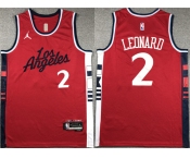 Men's Los Angeles Clippers #2 Kawhi Leonard Red Stitched Jersey