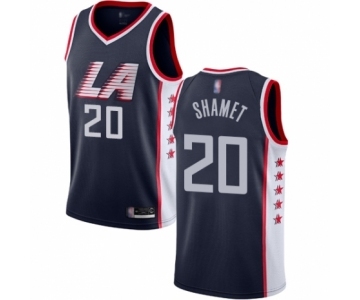 Men's Los Angeles Clippers #20 Landry Shamet Authentic Navy Blue Basketball Jersey - City Edition