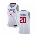 Men's Los Angeles Clippers #20 Landry Shamet Swingman White Basketball Jersey - Association Edition