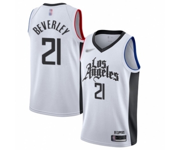 Men's Los Angeles Clippers #21 Patrick Beverley Authentic White Basketball Jersey - 2019-20 City Edition