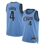 Men's Los Angeles Clippers #4 Mo Bamba Light Blue 2024-25 CityEdition Stitched Jersey