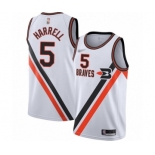 Men's Los Angeles Clippers #5 Montrezl Harrell Authentic White Hardwood Classics Finished Basketball Jersey