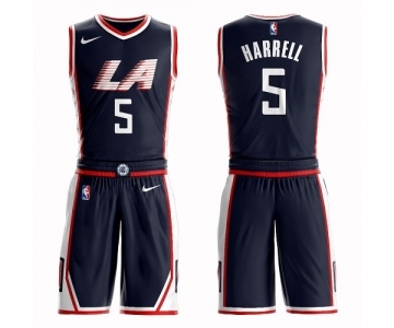 Men's Los Angeles Clippers #5 Montrezl Harrell Swingman Navy Blue Basketball Suit Jersey - City Edition