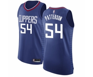 Men's Los Angeles Clippers #54 Patrick Patterson Authentic Blue Basketball Jersey - Icon Edition