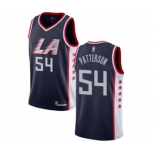 Men's Los Angeles Clippers #54 Patrick Patterson Authentic Navy Blue Basketball Jersey - City Edition