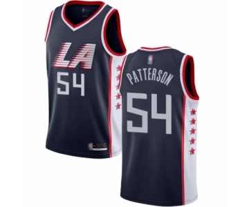 Men's Los Angeles Clippers #54 Patrick Patterson Authentic Navy Blue Basketball Jersey - City Edition