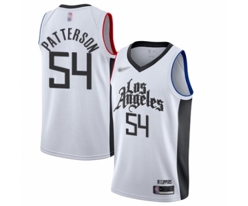 Men's Los Angeles Clippers #54 Patrick Patterson Authentic White Basketball Jersey - 2019-20 City Edition