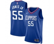 Men's Los Angeles Clippers #55 Derrick Jones Jr Blue Icon Edition Stitched Jersey