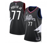 Men's Los Angeles Clippers #77 Kevin Porter Jr Black Statement Edition Stitched Jersey