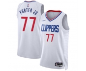 Men's Los Angeles Clippers #77 Kevin Porter Jr White Association Edition Stitched Jersey