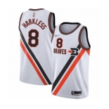 Men's Los Angeles Clippers #8 Moe Harkless Authentic White Hardwood Classics Finished Basketball Jersey