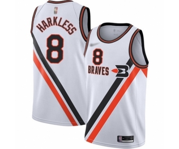 Men's Los Angeles Clippers #8 Moe Harkless Authentic White Hardwood Classics Finished Basketball Jersey