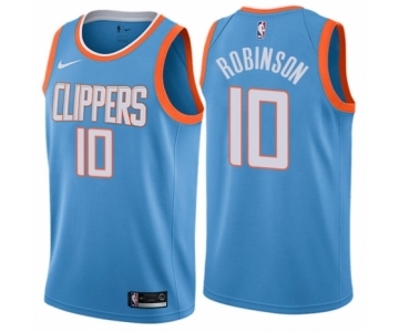 Men's Nike Los Angeles Clippers #10 Jerome Robinson Authentic Blue NBA Jersey - City Edition