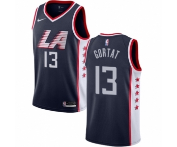 Men's Nike Los Angeles Clippers #13 Marcin Gortat Authentic Navy Blue NBA Jersey - City Edition