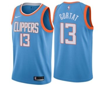 Men's Nike Los Angeles Clippers #13 Marcin Gortat Swingman Blue NBA Jersey - City Edition