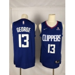 Men's Nike Los Angeles Clippers #13 Paul George Authentic Blue NBA Jersey - Icon Edition