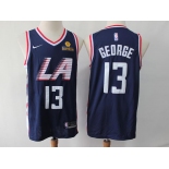 Men's Nike Los Angeles Clippers #13 Paul George Swingman Navy Blue NBA Jersey - City Edition