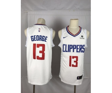 Men's Nike Los Angeles Clippers #13 paul george Authentic White NBA Jersey - Association Edition