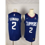 Men's Nike Los Angeles Clippers #2 Kawhi Leonard Authentic Blue NBA Jersey - Icon Edition