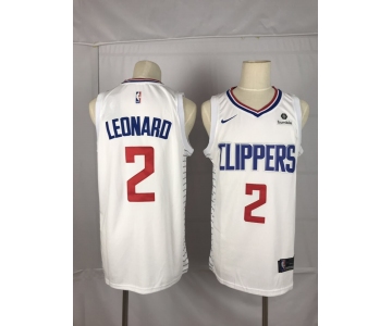 Men's Nike Los Angeles Clippers #2 Kawhi Leonard Authentic White NBA Jersey - Association Edition