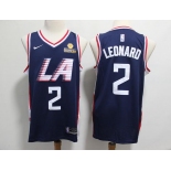 Men's Nike Los Angeles Clippers #2 Kawhi Leonard Swingman Navy Blue NBA Jersey - City Edition